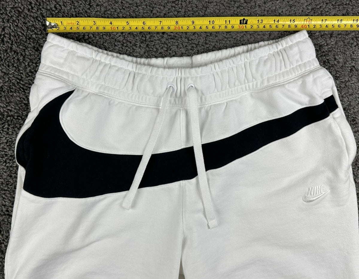 Nike NSW HBR Big Swoosh Fleece Shorts Mens XL White Black AR3161-100