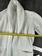 Barefoot Dreams CozyChic Adult Robe Cream White Size 1 S/M Plush Belted Pockets