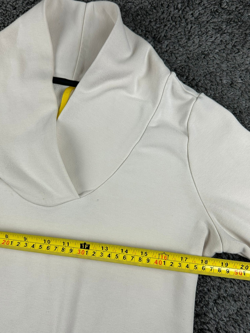 Lolë Womens L White Call Me Cowl Neck Pocket Sweatshirt Tunic Dress