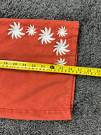 Rhythm Womens Linen Blend Wide Leg Pants Orange Sz 2 Floral Embroidered Pull On