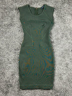 French Connection Women's US 4 Green Monique Stretch Bodycon Bandage Mini Dress