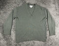 Nordstrom Signature Women's XL Green 100% Cashmere V-Neck Pullover Sweater