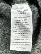 Enzo Mantovani Mens XL Quarter Zip Sweater Gray 100% Wool Pullover Mock Neck