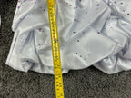 NWT Fiesta Womens S Party Dress White Purple Glitter Strapless Bubble Hem Y2K