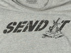 Grunt Style Send It Mortar Shirt Mens Gray Military Patriotic Graphic Tee Sz XL