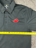 Itachi Uchiha Akatsuki Cloud Embroidered Polo Shirt Black Naruto Shippuden Med
