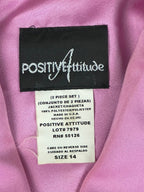 Positive Attitude 2 Piece Skirt Suit Blazer Womens Sz 14/12 Black Pink USA