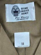 USMC Marine Corps Khaki Short Sleeve Service Shirt Mens DLA Uniform Tan  Size 15