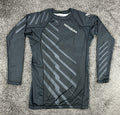 Hayabusa Mens XXL Black Geo Liquid Ti Long Sleeve Rash Guard Compression Shirt
