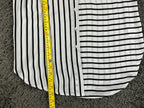 Valerie Stevens Womens Striped Button Up Cold Shoulder Blouse Shirt Sz M NWT