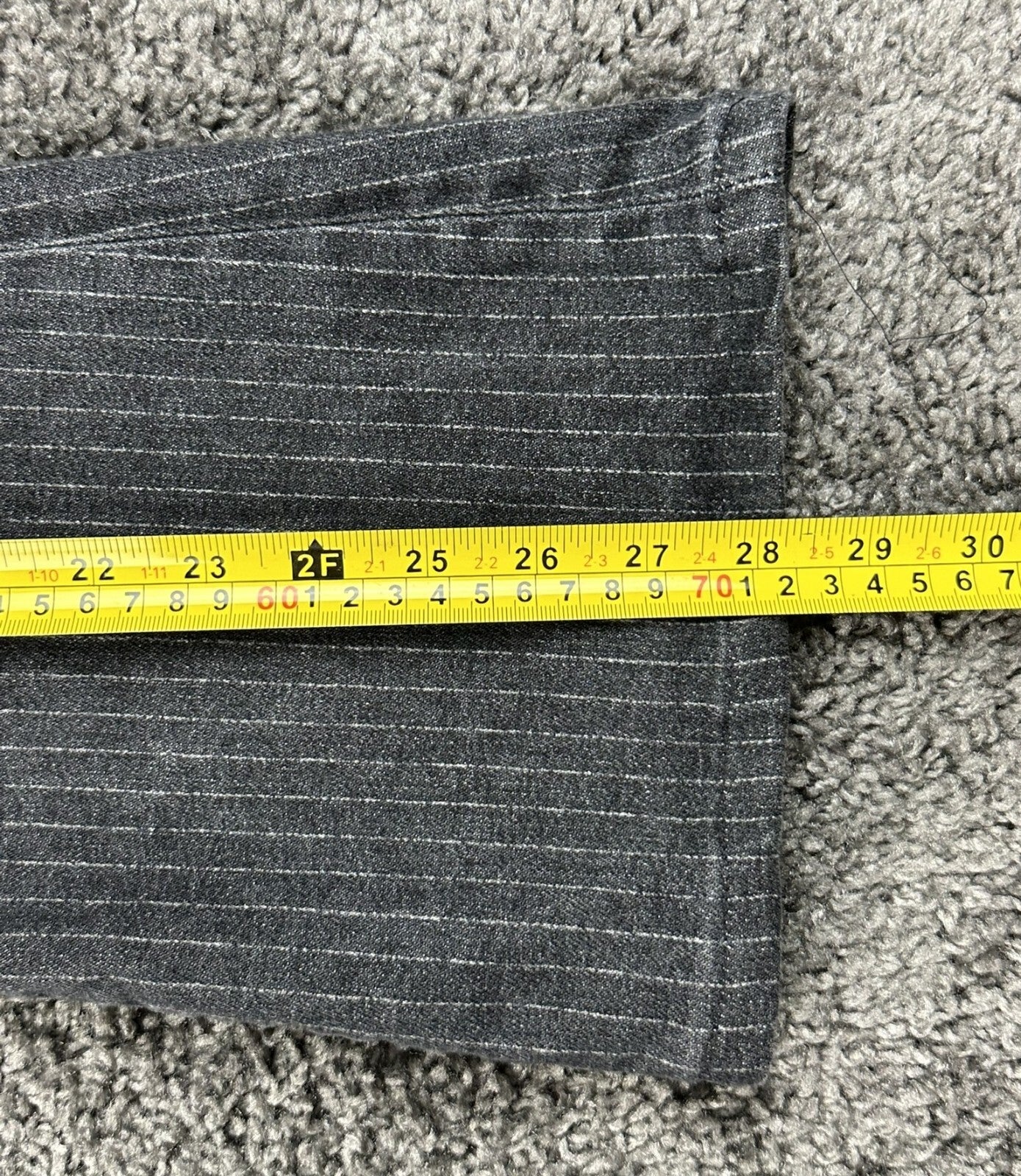 FRAME Le High Flare Jeans 25 Charcoal Pinstripe High Rise Stretch Denim Pants