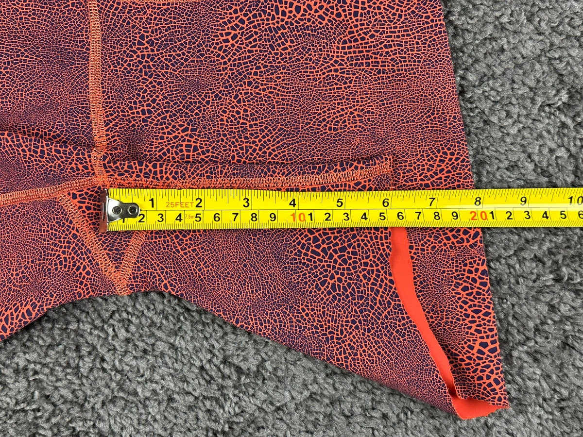 Lululemon Womens 6 Orange Crackle Fast and Free High-Rise Shorts