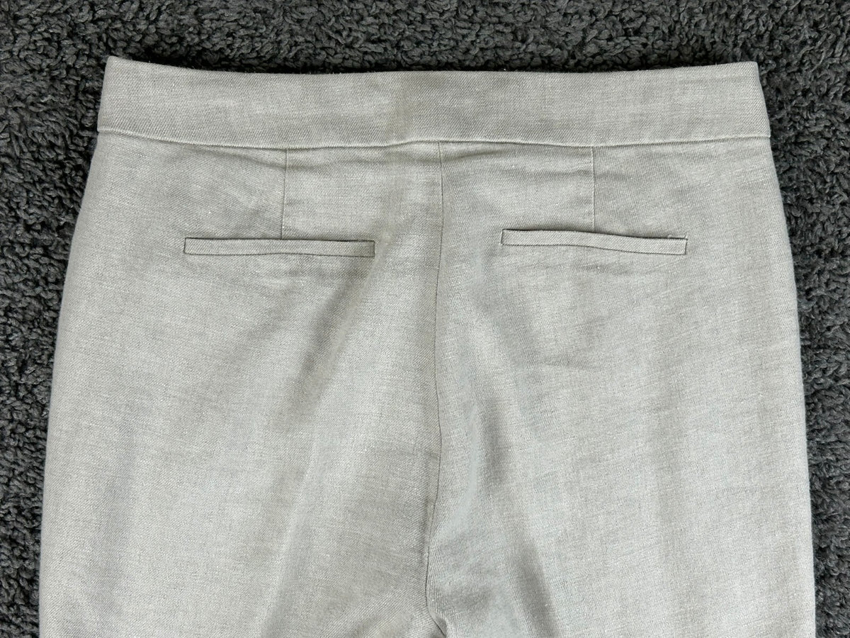 J.Crew Hayden Linen Blend Crop Flare Pants Womens Size 6 Natural Flax Tan