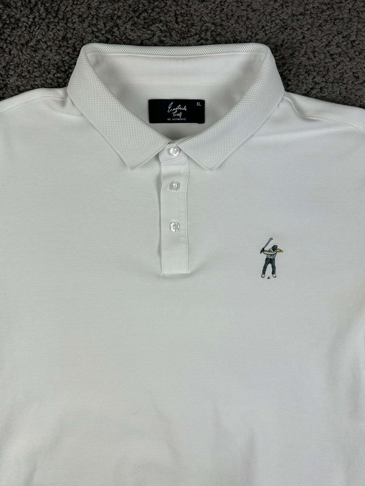 Eastside Golf Men's Core Pique AMP Golf Polo Shirt Bright White XL
