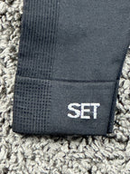 SET Active SculptFlex Leggings Black High Rise Ribbed Seamless Yoga Pants XS/S
