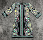 ECI New York Dress Womens S Small Black Multi Geometric Paisley Stretch