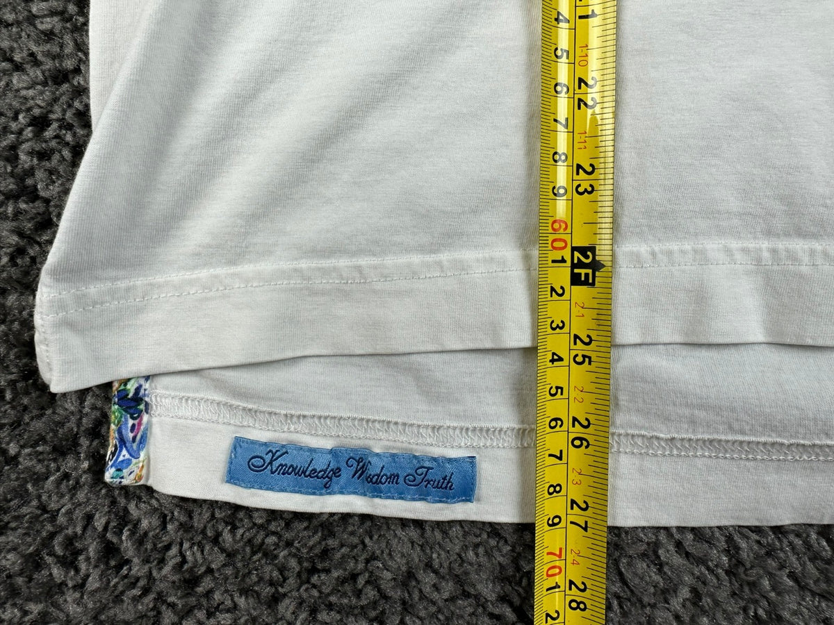 Robert Graham Mens 2XL White Aaron Paisley Contrast Knit Polo Shirt Rare