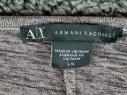 Armani Exchange Womens Large Long Sleeve Sweater Top Space Dye Gray Zip Cuffs