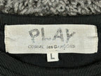 Comme des Garcons PLAY T Shirt Mens L Black Heart Patch Short Sleeve Tee AZ-T095