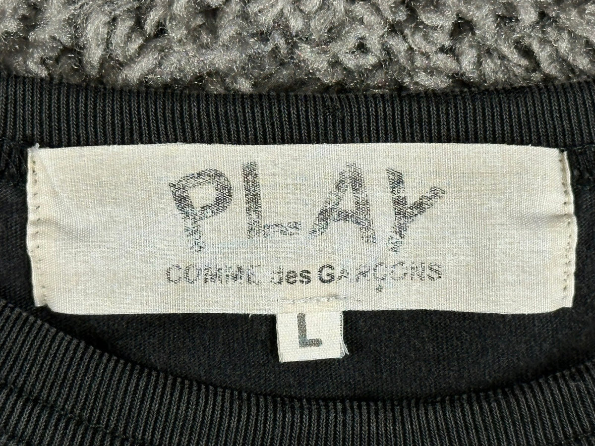 Comme des Garcons PLAY T Shirt Mens L Black Heart Patch Short Sleeve Tee AZ-T095