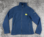 Columbia Fleece Jacket Womens M Michigan Wolverines Full Zip Navy