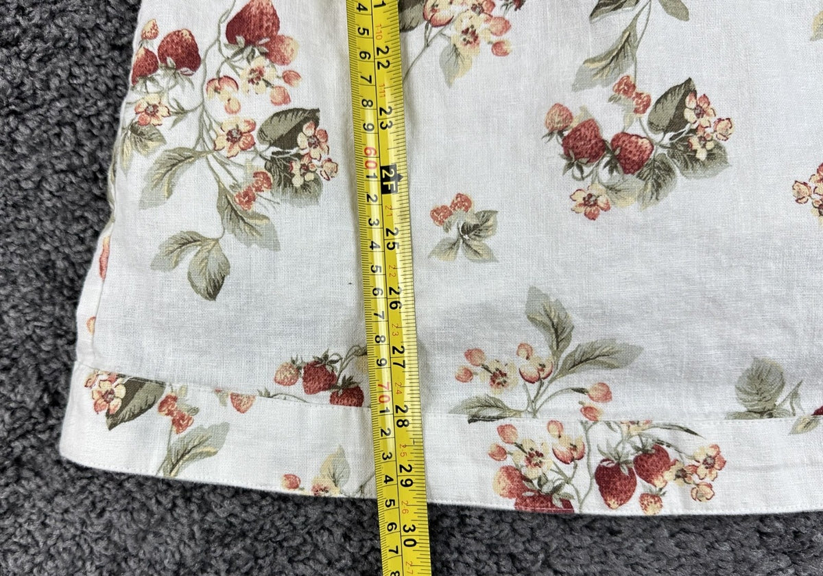 Abercrombie & Fitch Dress Womens XSP Sundress White Strawberry Linen