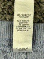 Nicole Miller New York Womens Pajama Set Large Blue Ribbed Top and Pants PJs