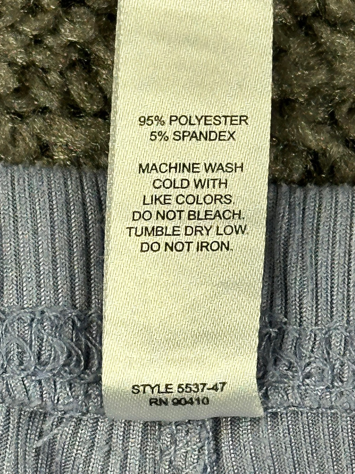 Nicole Miller New York Womens Pajama Set Large Blue Ribbed Top and Pants PJs