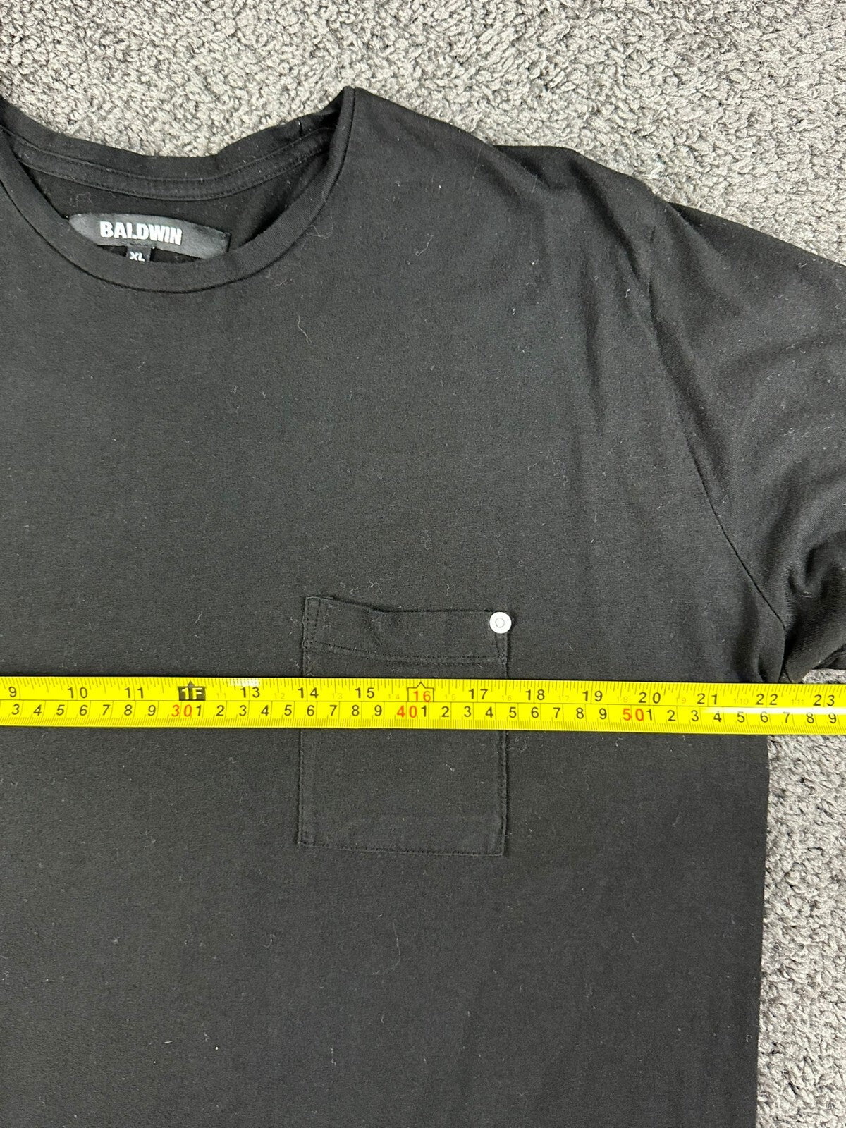 Baldwin Mens XL Black Modal Cotton Short Sleeve Pocket T-Shirt USA