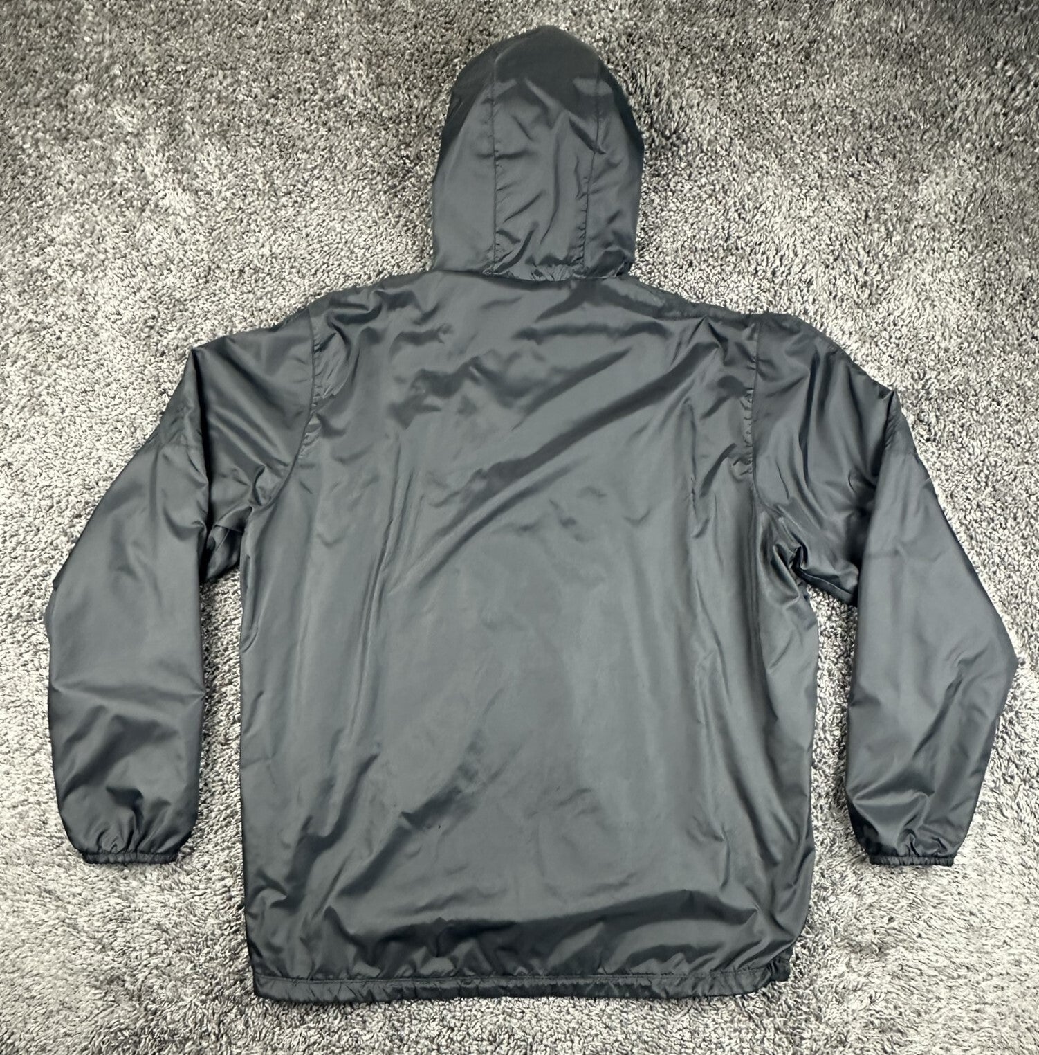 Nike Mens Team Sideline Rain Jacket Black Hooded Windbreaker Full Zip Sz XL