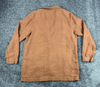 J Jill Love Linen Womens Medium Rust Long Sleeve Button Up Overshirt