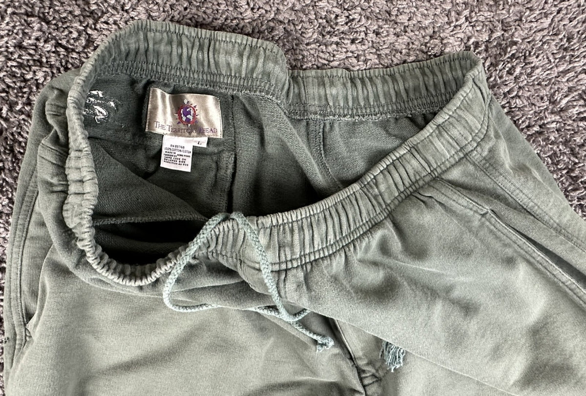Vintage The Territory Ahead Mens L Green 100% Cotton Jogger Sweatpants