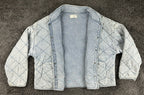 Z Supply Maya Quilted Jacket Womens Washed Indigo Blue Snap Front Shacket Sz L