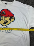 Mens 2XL White WIID Super Mario Weed Parody Graphic T-Shirt