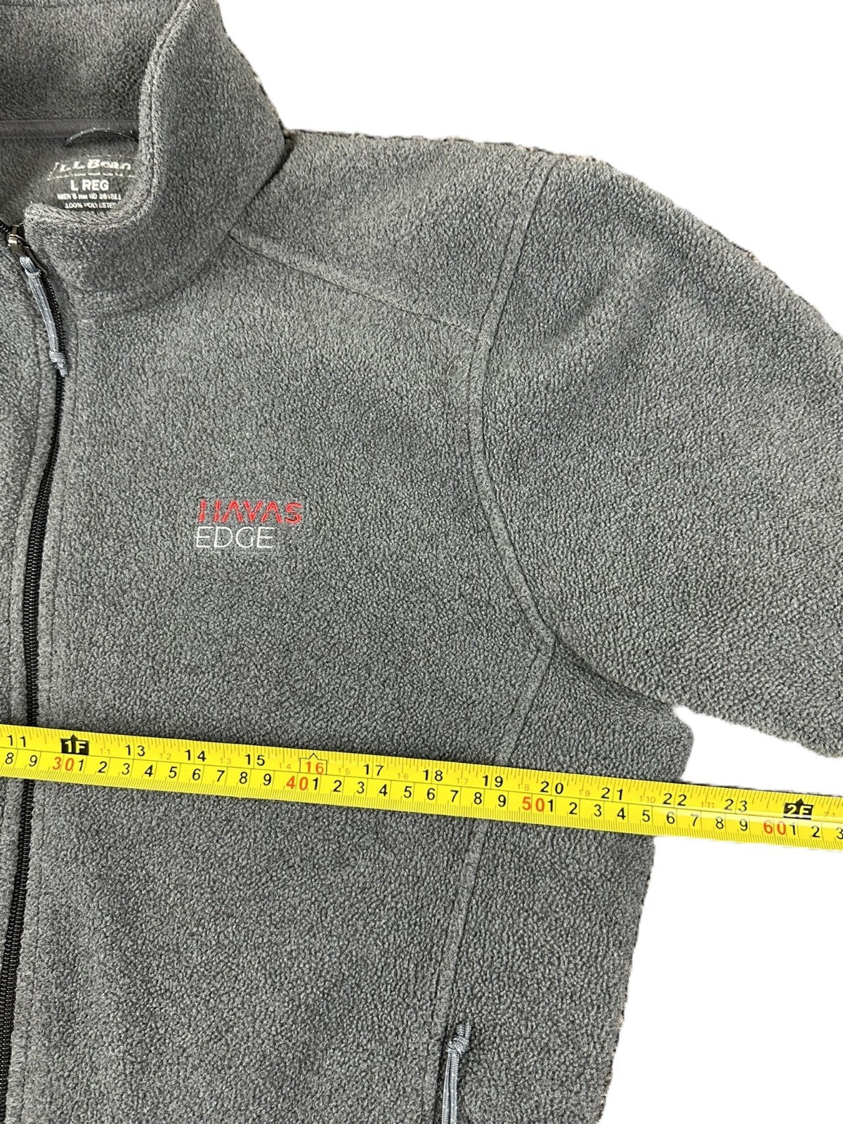 LL Bean Polartec Fleece Jacket Mens Gray Full Zip Pathfinder Havas Edge Sz Large