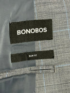 Bonobos Men's 38R Gray Plaid Slim Fit Wool Suit Jacket Blazer
