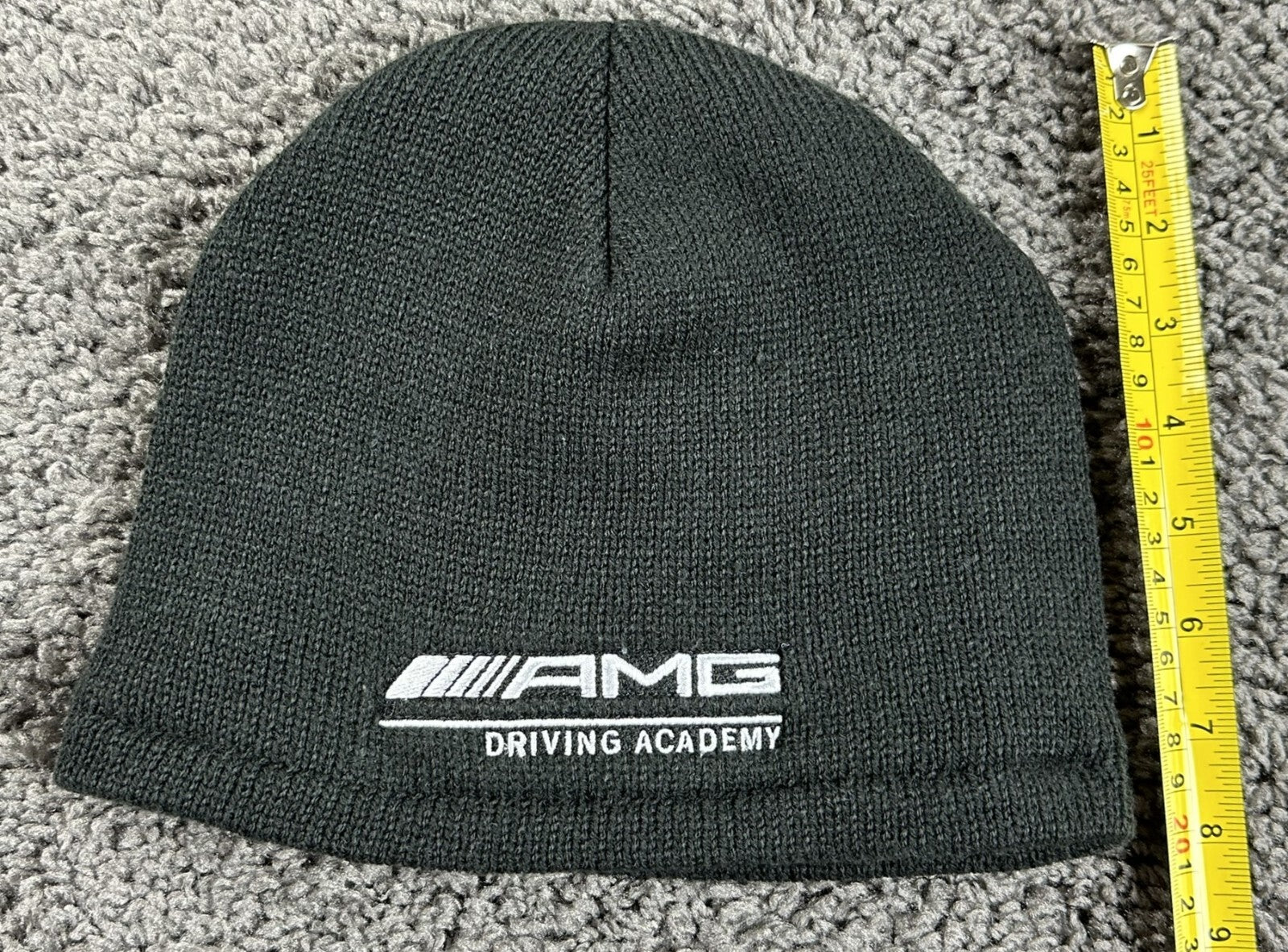 Mercedes AMG Driving Academy Beanie Hat Black Embroidered Logo Knit Winter