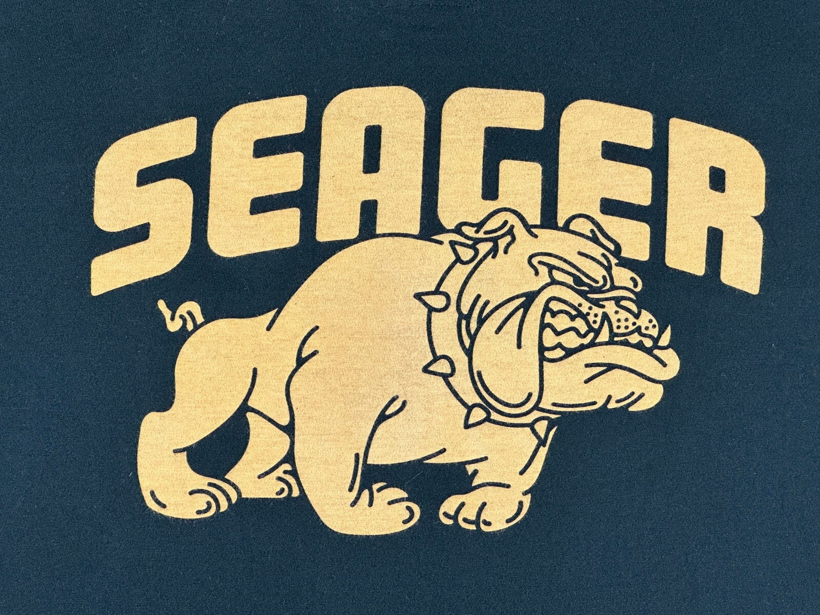 Seager Co Men's Bulldog T-Shirt Black Graphic Crew Neck Short Sleeve Cotton XL