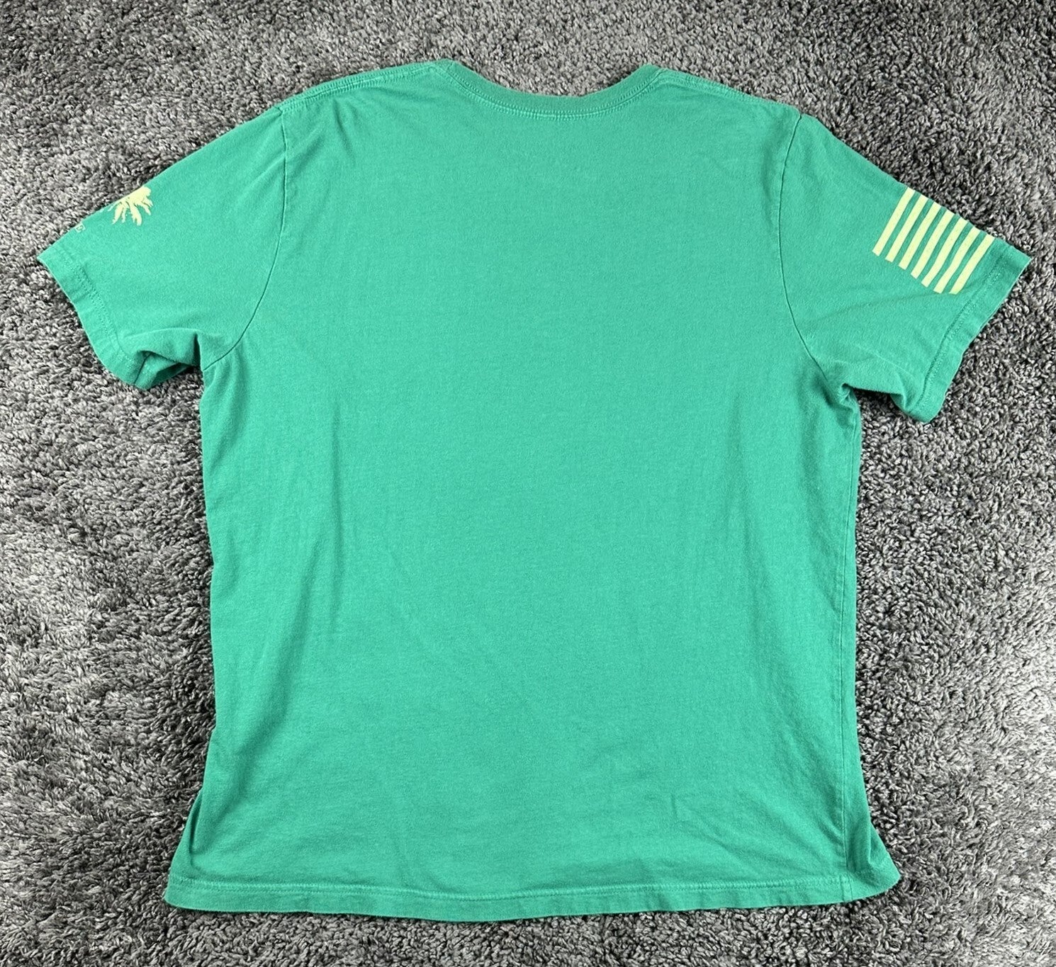 Grunt Style Battle of the Bulge American Flag Military T-Shirt Mens Green Sz XL
