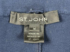 St John Womens Pants Navy Blue M Elastic Drawstring Straight Leg Stretch Knit