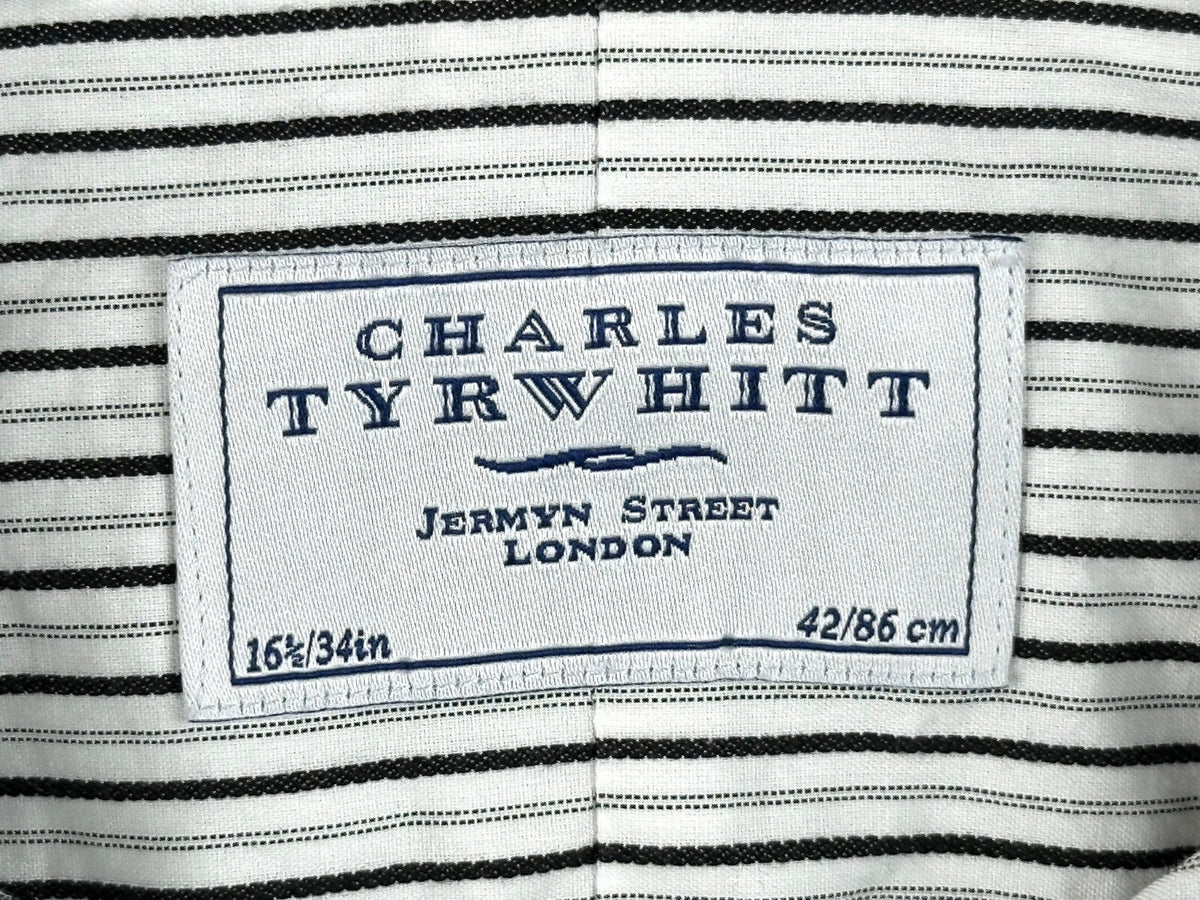 Charles Tyrwhitt Mens 16.5/34 Striped Dress Shirt French Cuff 100% Cotton