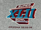 Reebok Super Bowl XLII 2008 Hoodie Mens Gray Giants Patriots NFL Vintage Sz XL
