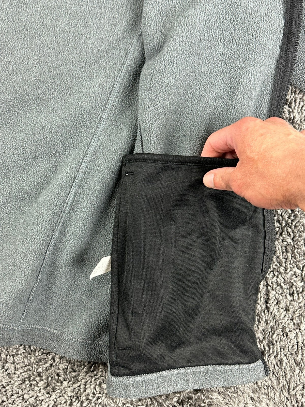 LL Bean Polartec Fleece Jacket Mens Gray Full Zip Pathfinder Havas Edge Sz Large