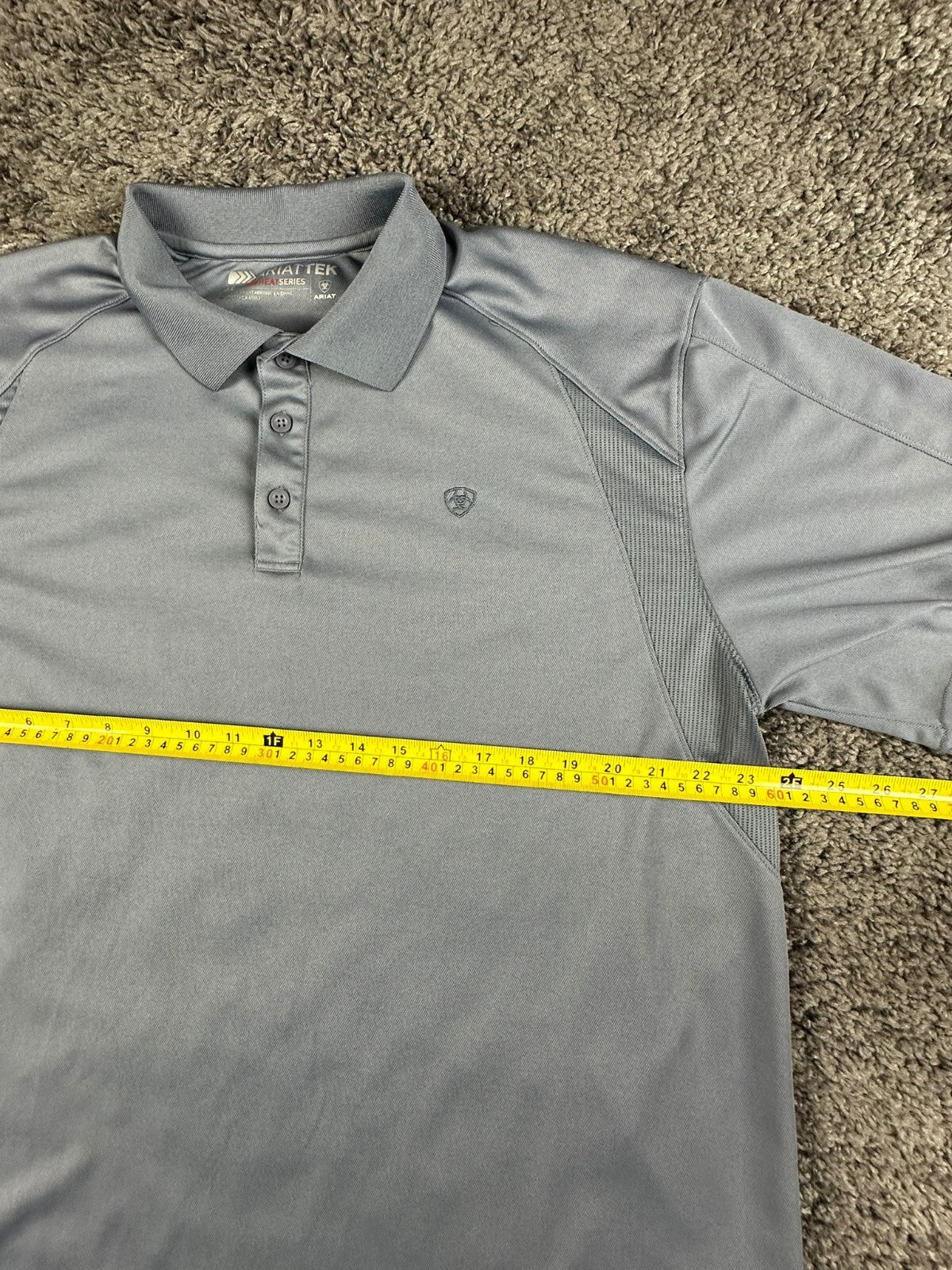 Ariat TEK Heat Series Polo Shirt Mens XL Gray Short Sleeve Equestrian Workwear