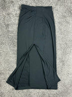 Z Supply Skirt Womens XS Black Side Slit Draped Midi Maxi Rayon Stretch