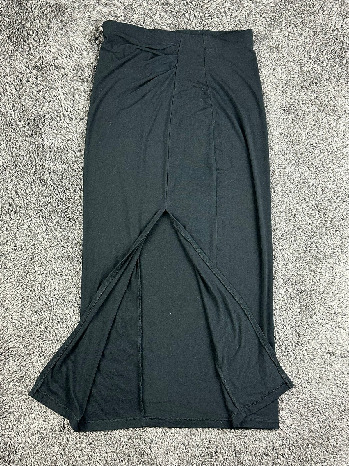 Z Supply Skirt Womens XS Black Side Slit Draped Midi Maxi Rayon Stretch