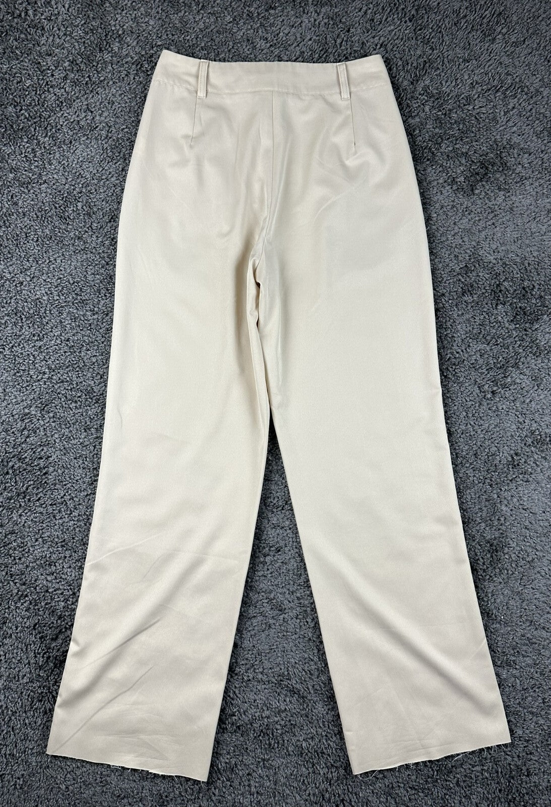 Contempo Wide Leg Trousers Womens Medium Beige High Waisted Pleated Front