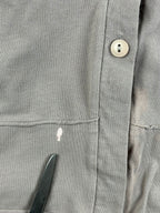 Luukaa Lagenlook Womens Button Tunic Shirt Taupe Gray Size 8 Mixed Media Pockets