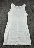 Pronto Moda Sally 100% Linen White Dress Womens Made in Italy Lace Sz XL 12