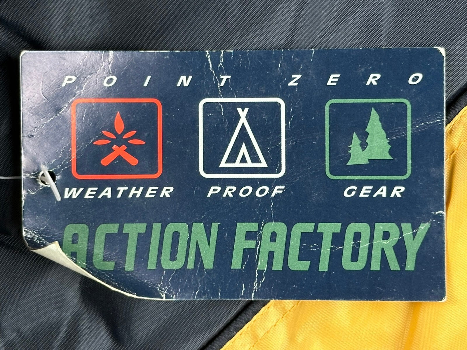 Point Zero Action Factory Montana Jacket Men Navy Yellow Weatherproof Sz M NWT